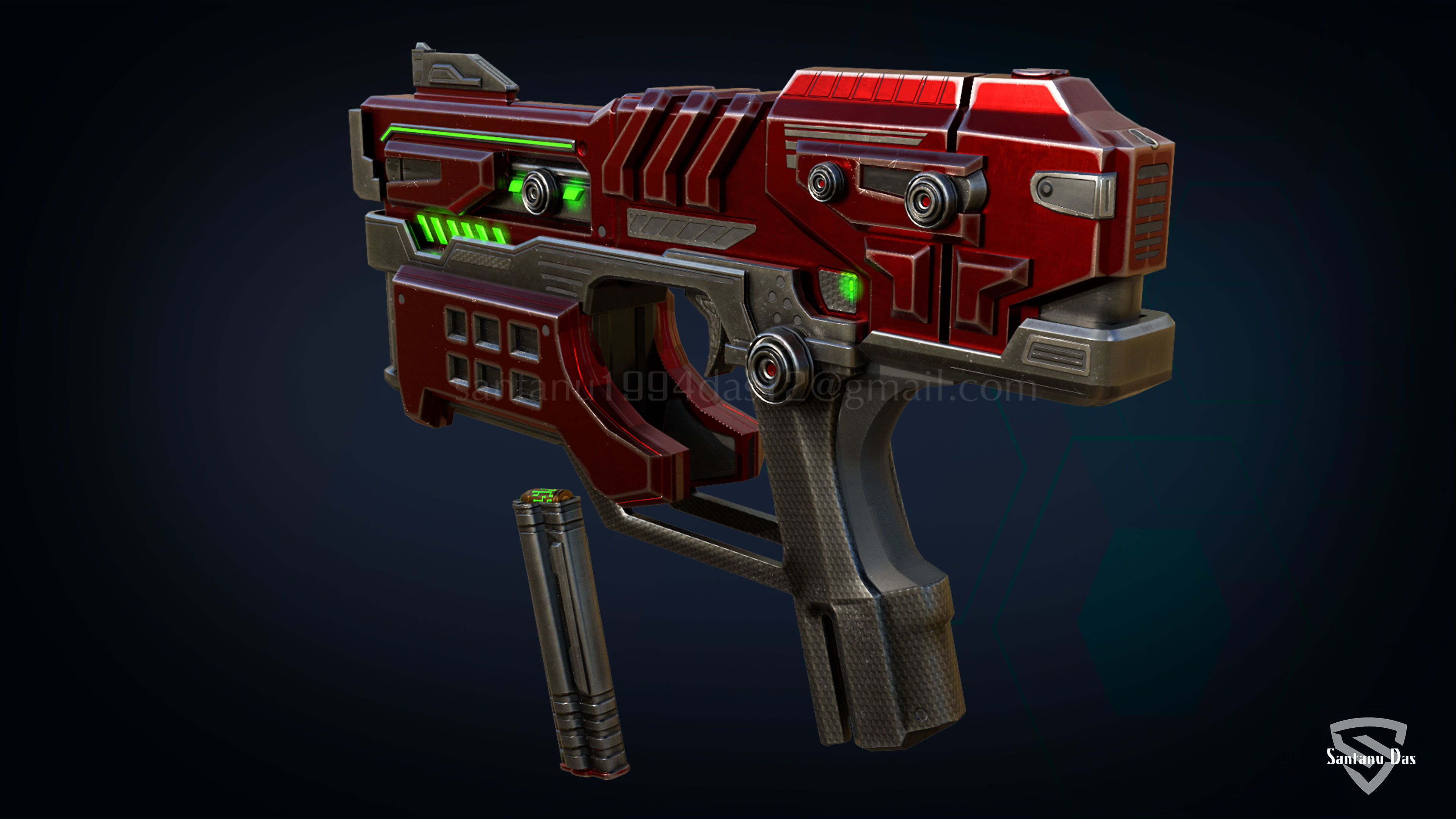 Scifi Desert Eagle Low-poly 3D model_3