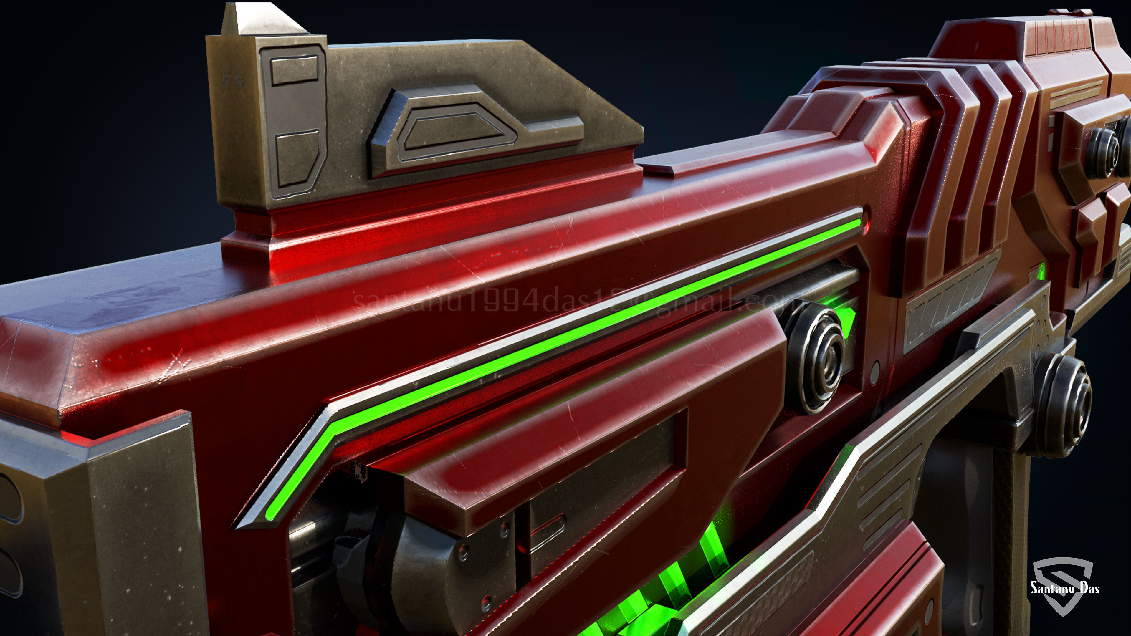 Scifi Desert Eagle Low-poly 3D model_8