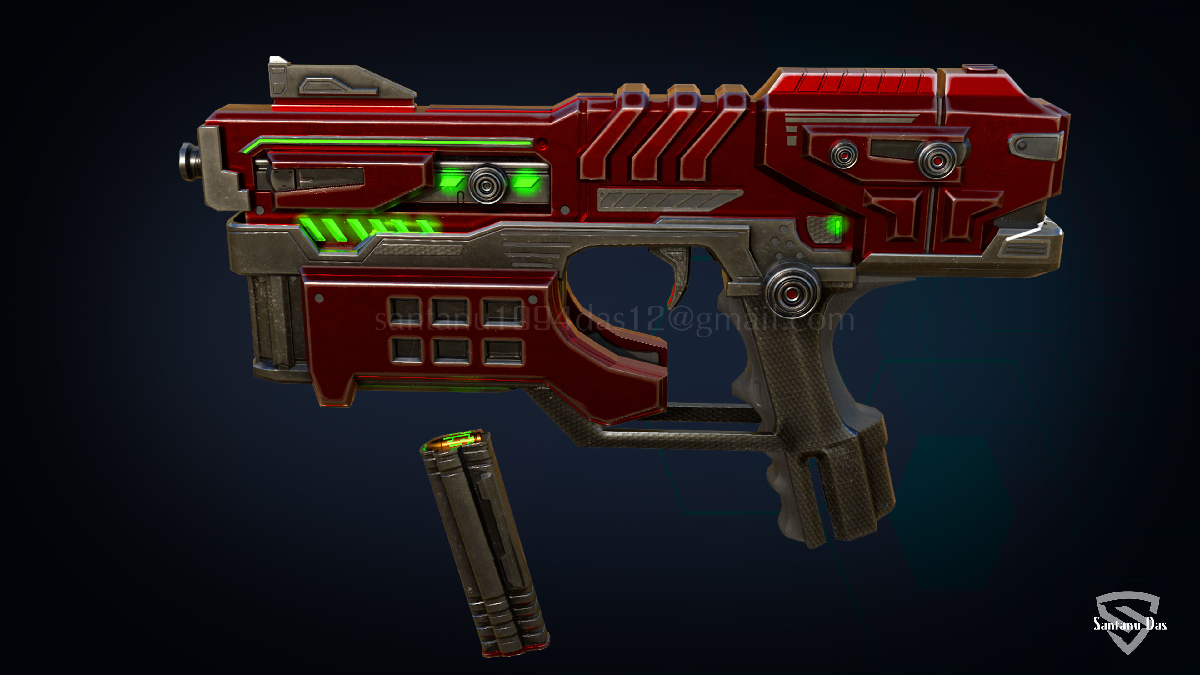 Scifi Desert Eagle Low-poly 3D model_2