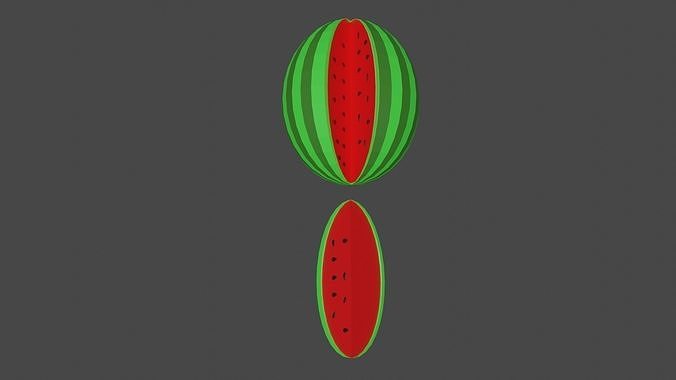 watermelon in 3d Low-poly 3D model