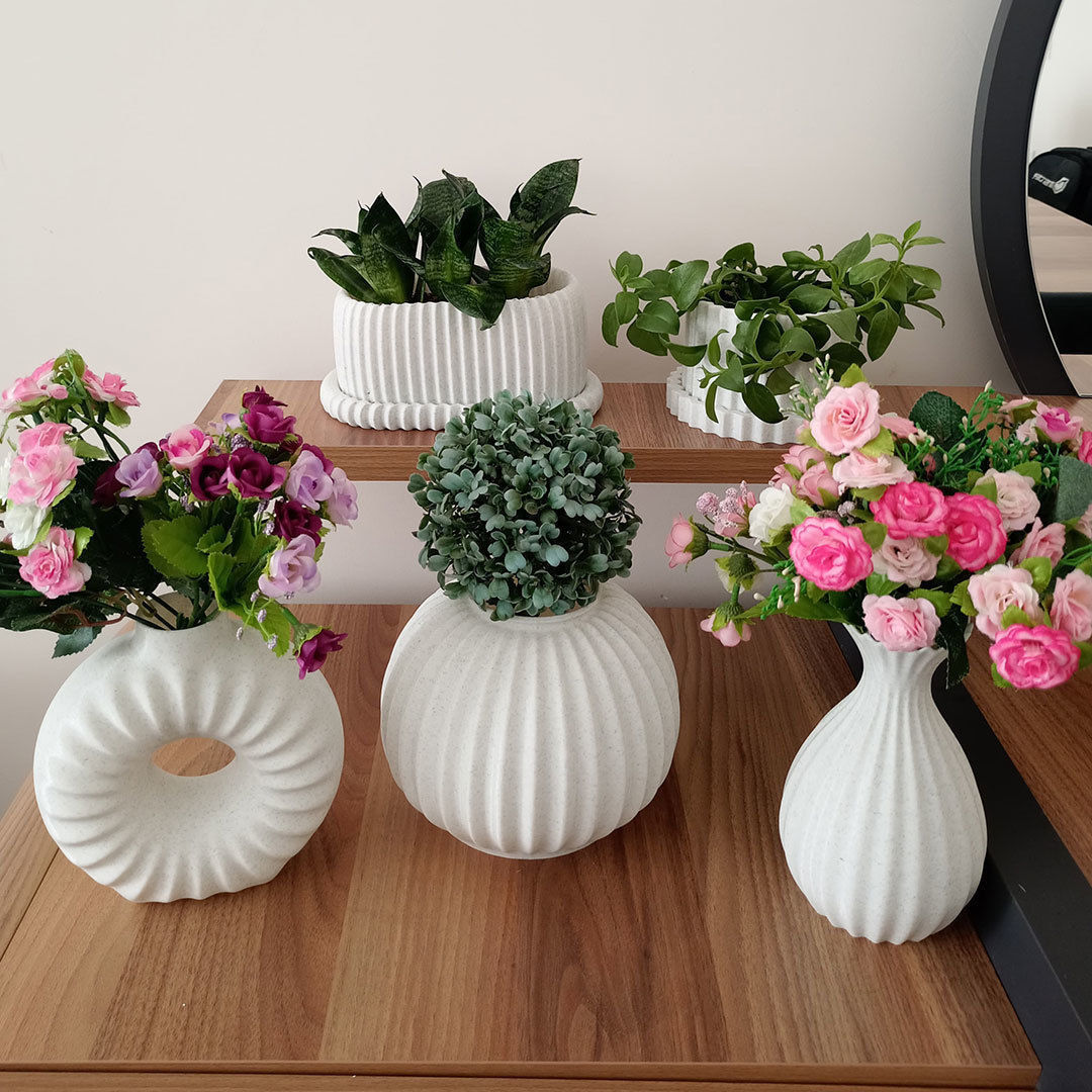 Modern flower pot collection 3D print model_2