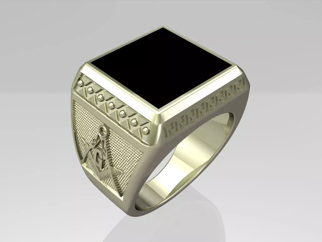 Masonic ring 3D print model