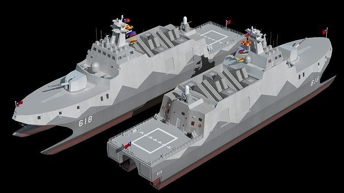 Taiwan China Tuojiang class patrol ship missile boat 618 3D model