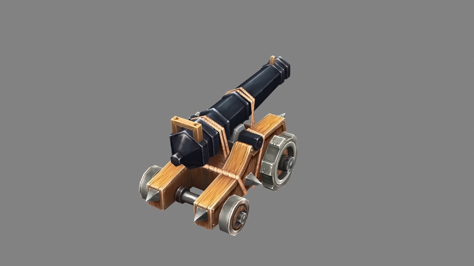 Ancient cannon Low-poly 3D model_2