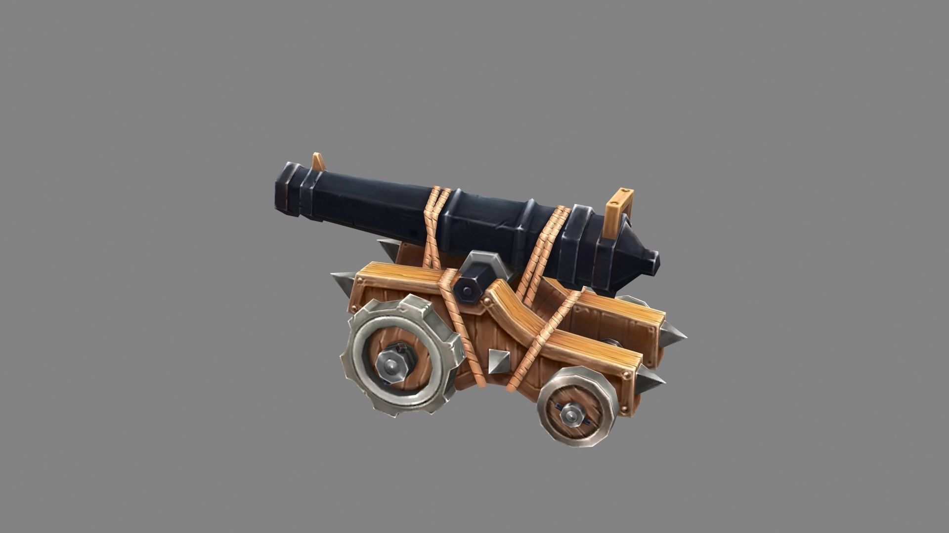 Ancient cannon Low-poly 3D model_1