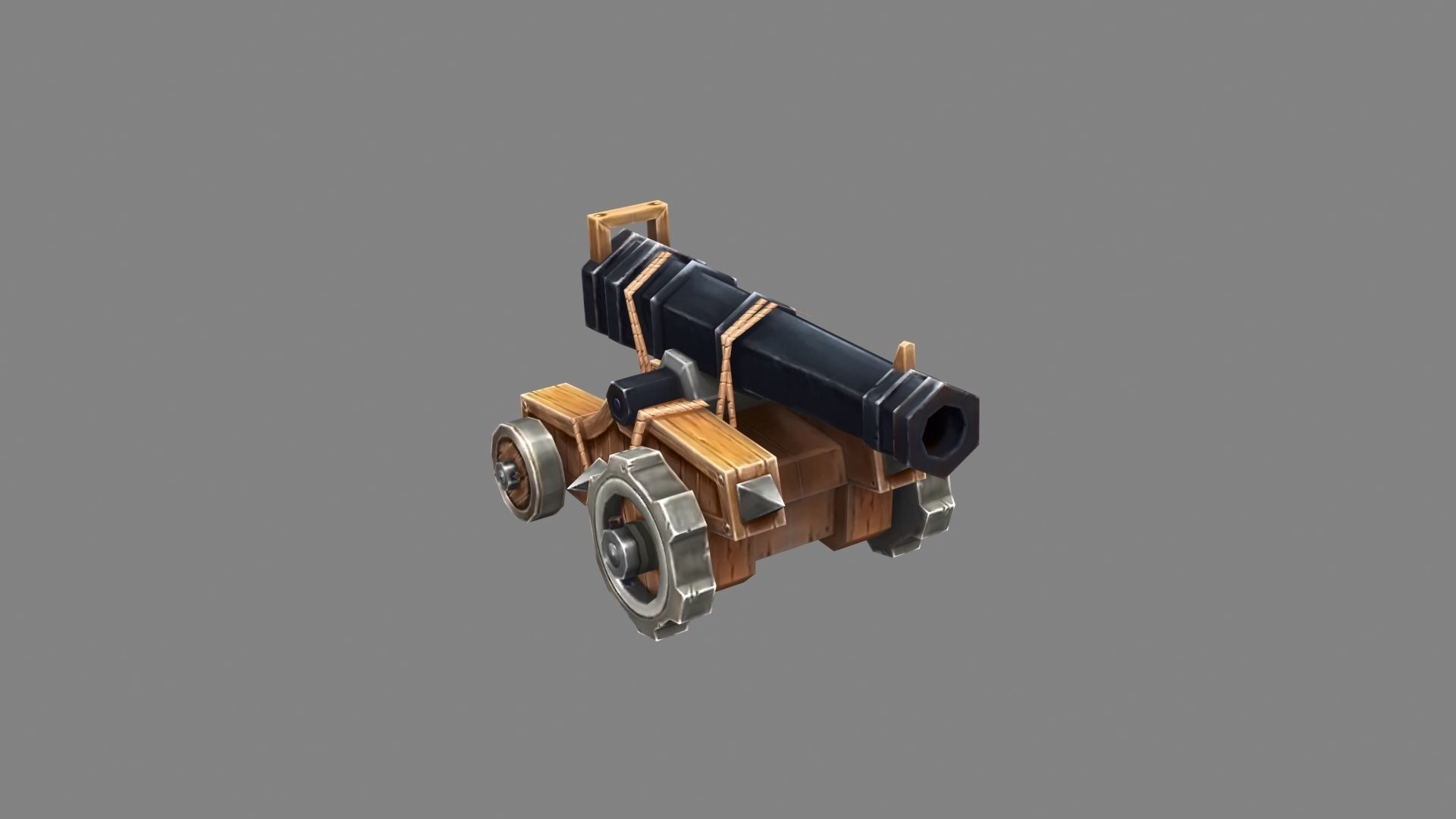 Ancient cannon Low-poly 3D model_3