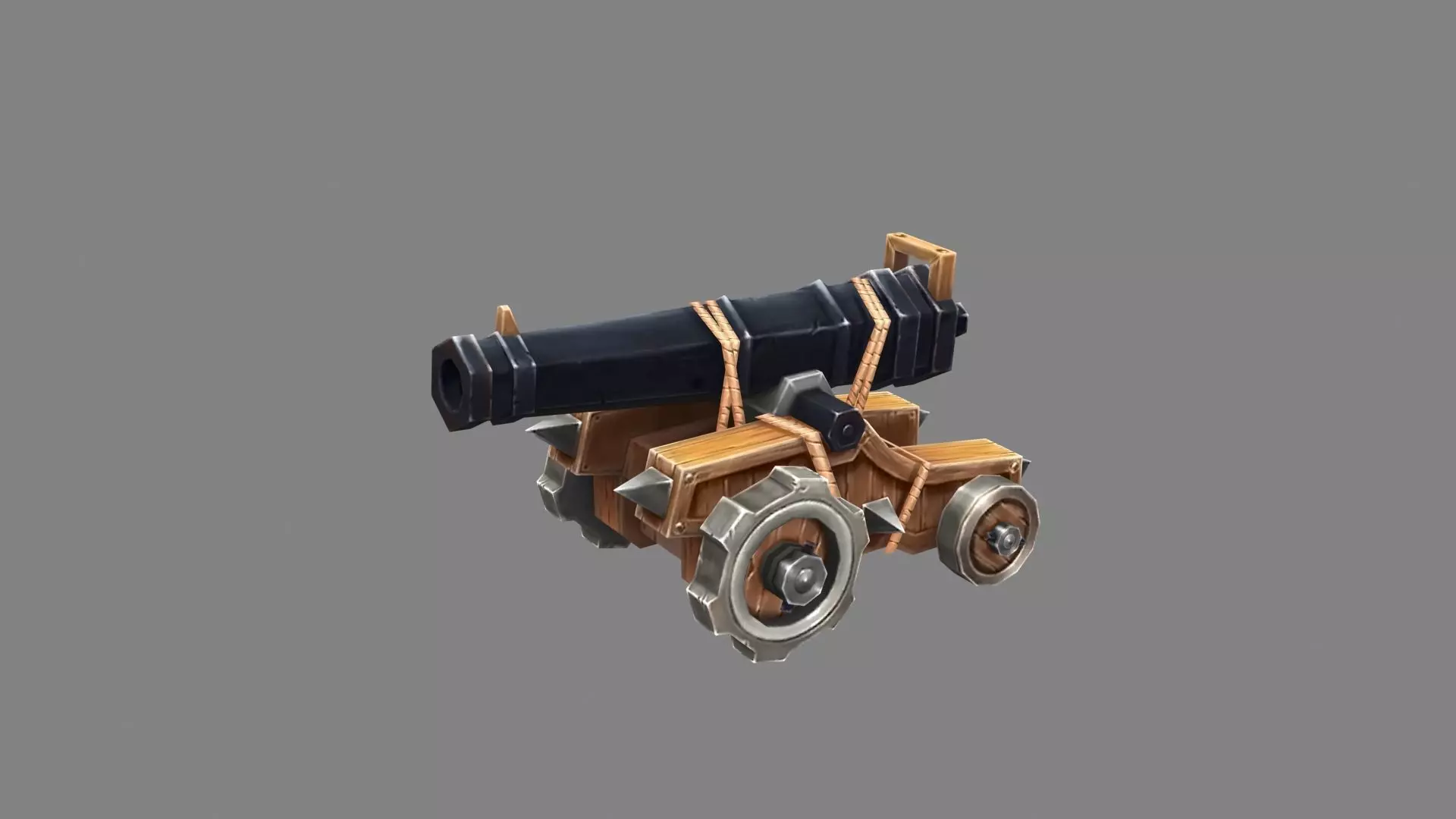 Ancient cannon Low-poly 3D model_0