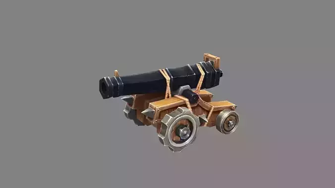 Ancient cannon Low-poly 3D model