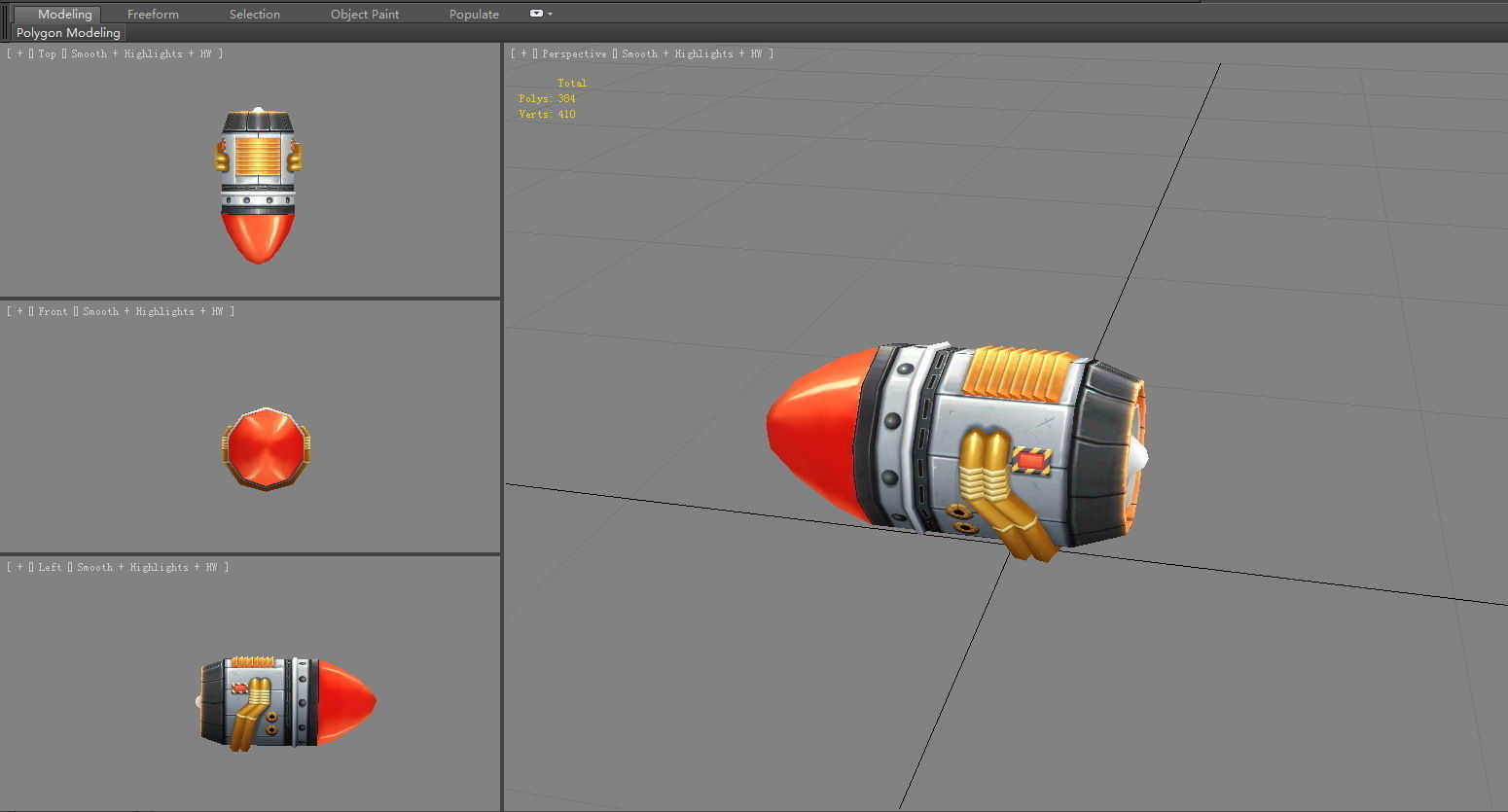 Cartoon missile rocket launcher  Low-poly 3D model_4