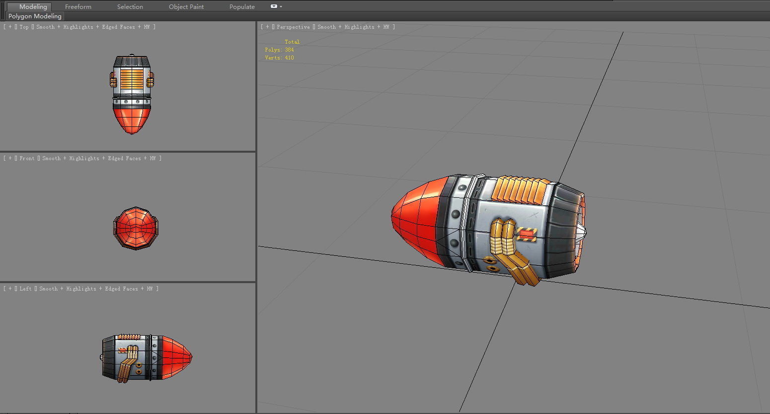 Cartoon missile rocket launcher  Low-poly 3D model_5
