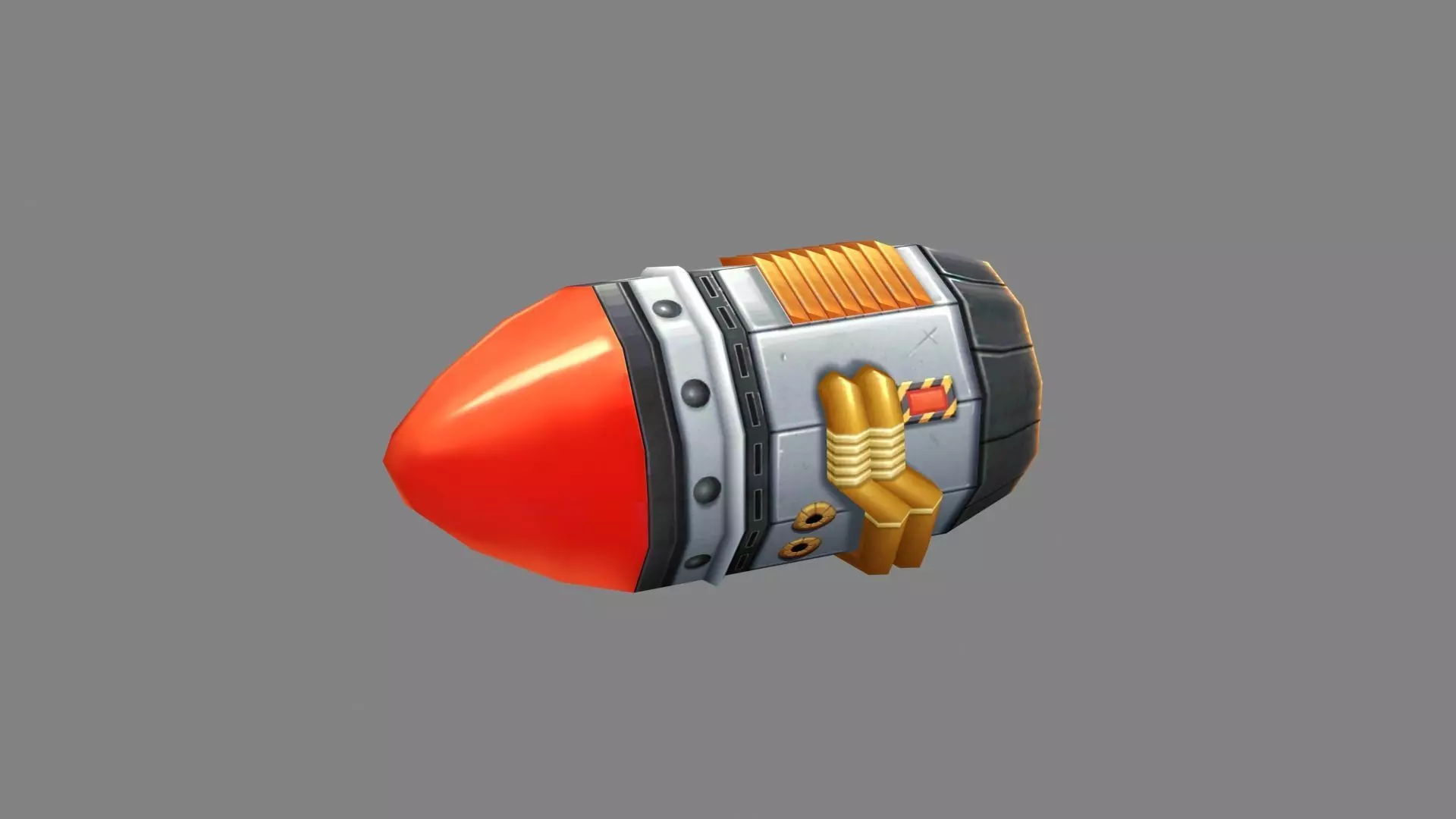 Cartoon missile rocket launcher  Low-poly 3D model_0