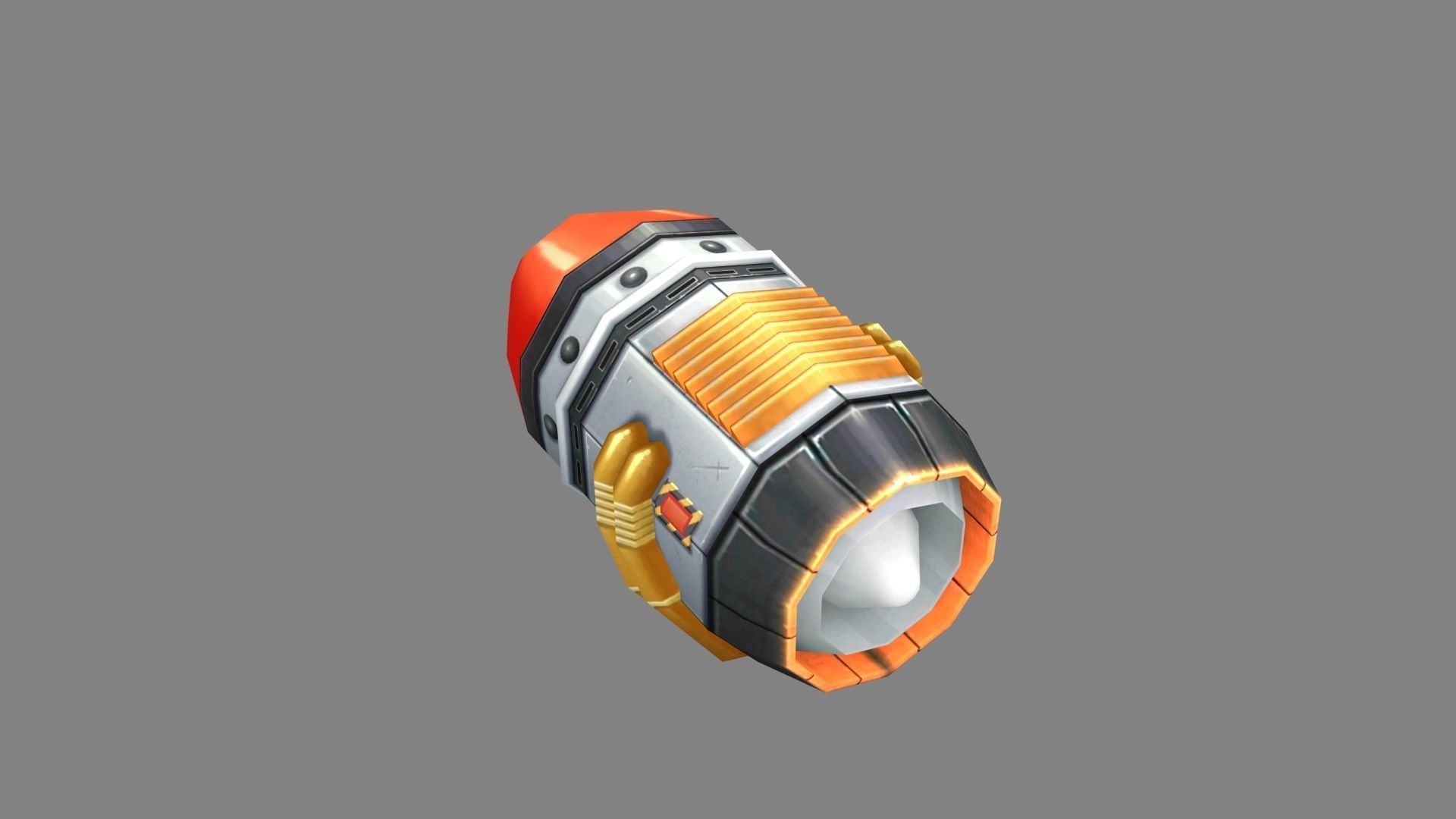 Cartoon missile rocket launcher  Low-poly 3D model_1