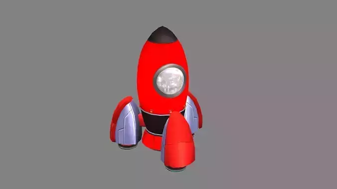 Cartoon red rocket