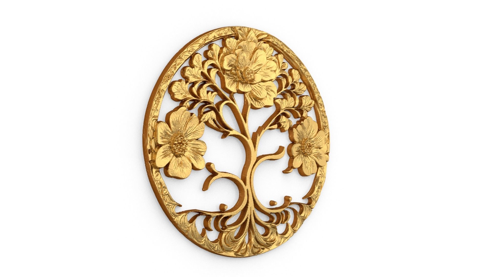 tree of life carved decor 3D print model_1