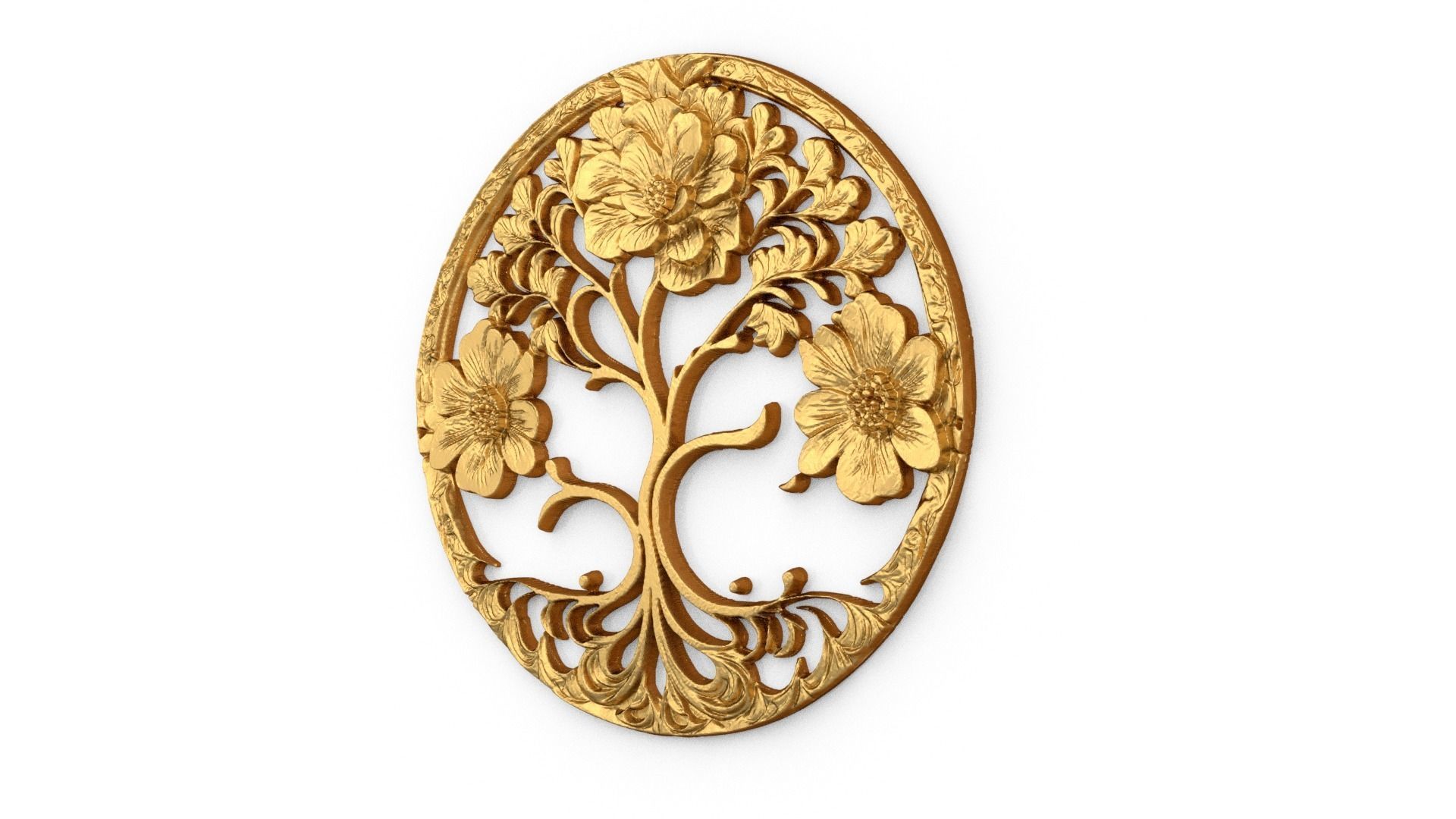 tree of life carved decor 3D print model_2