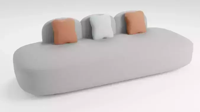 Compact soft sofa in gray tones of small sizes