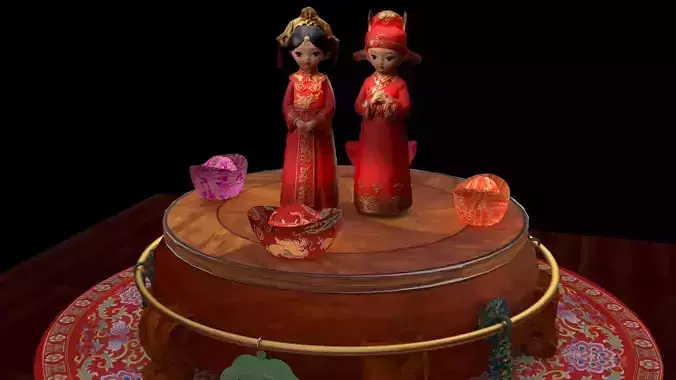 Chinese wedding doll couple 