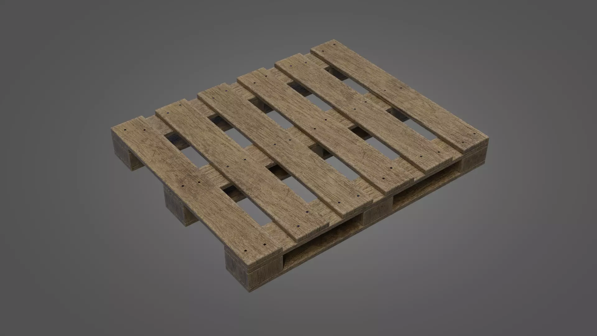 Old Wooden Pallet Low-poly 3D model_0