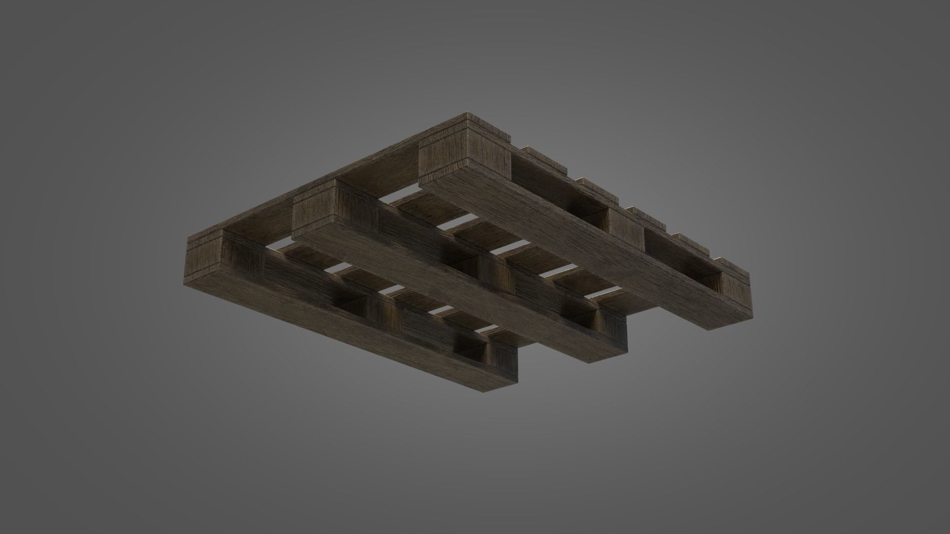 Old Wooden Pallet Low-poly 3D model_5