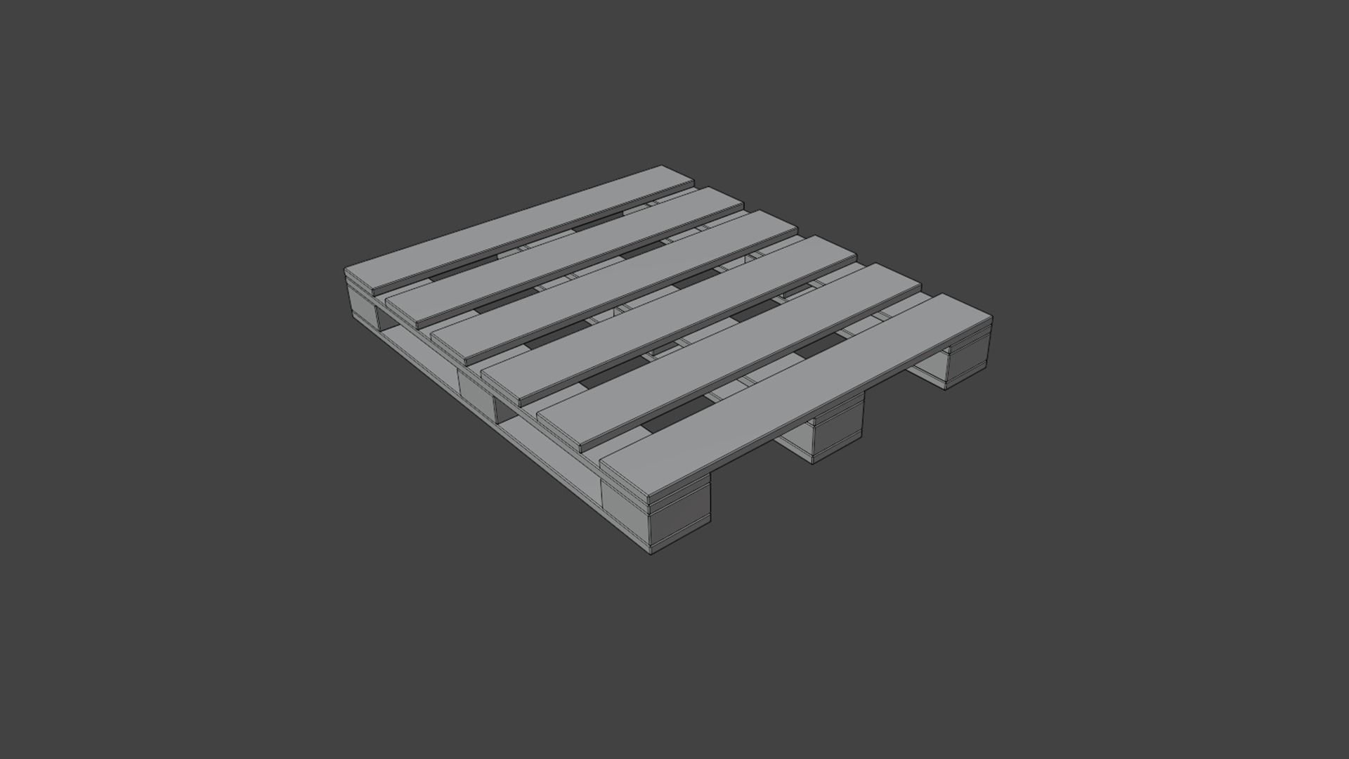 Old Wooden Pallet Low-poly 3D model_7