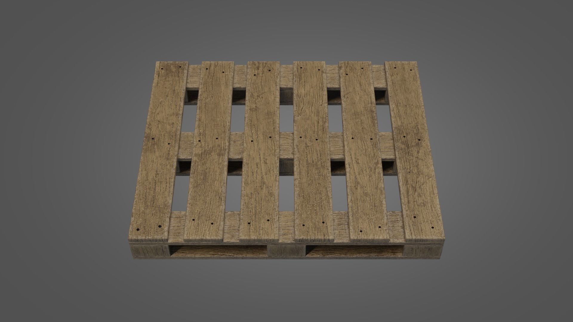 Old Wooden Pallet Low-poly 3D model_2