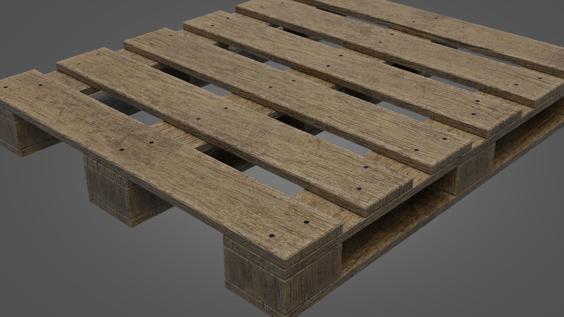 Old Wooden Pallet Low-poly 3D model_3