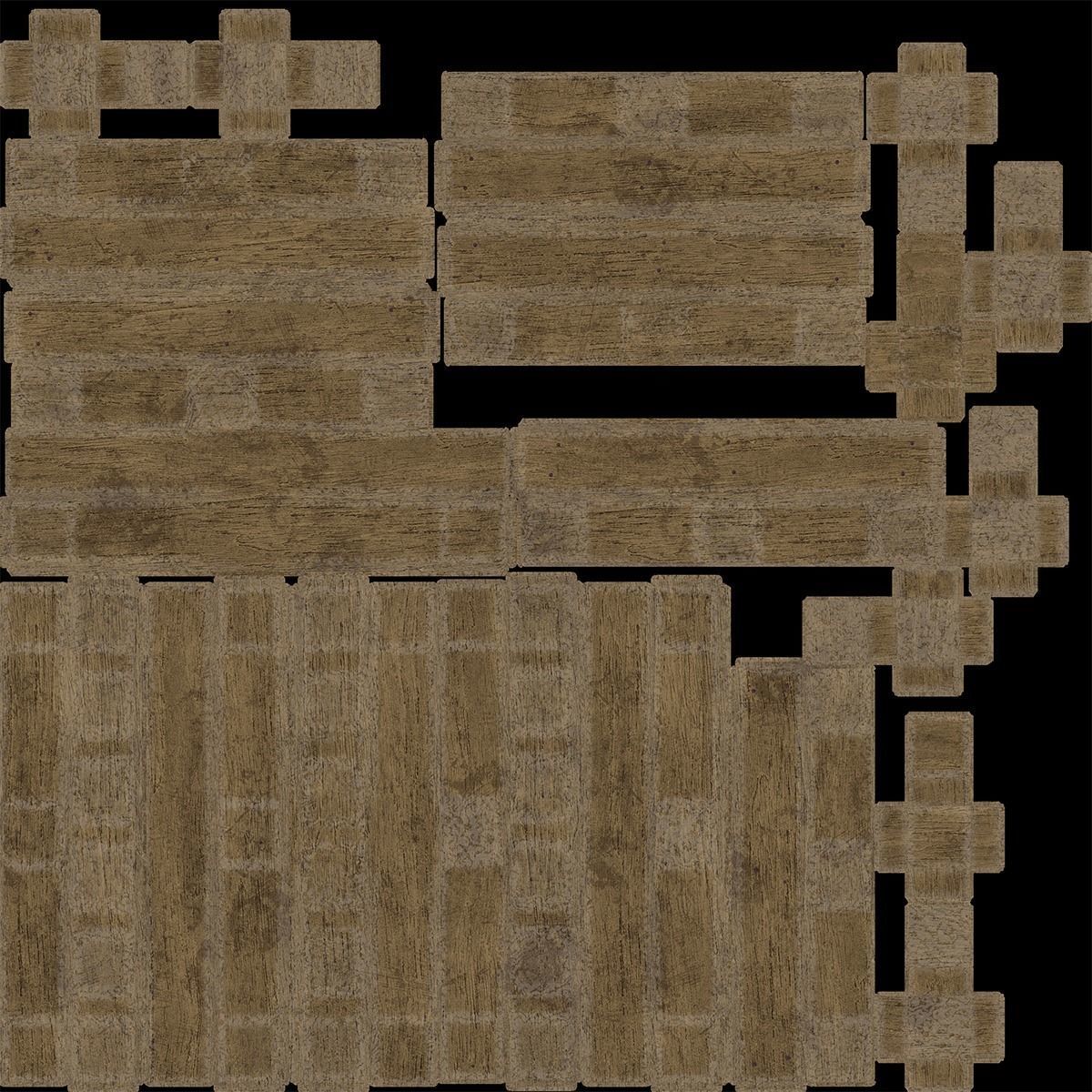 Old Wooden Pallet Low-poly 3D model_11