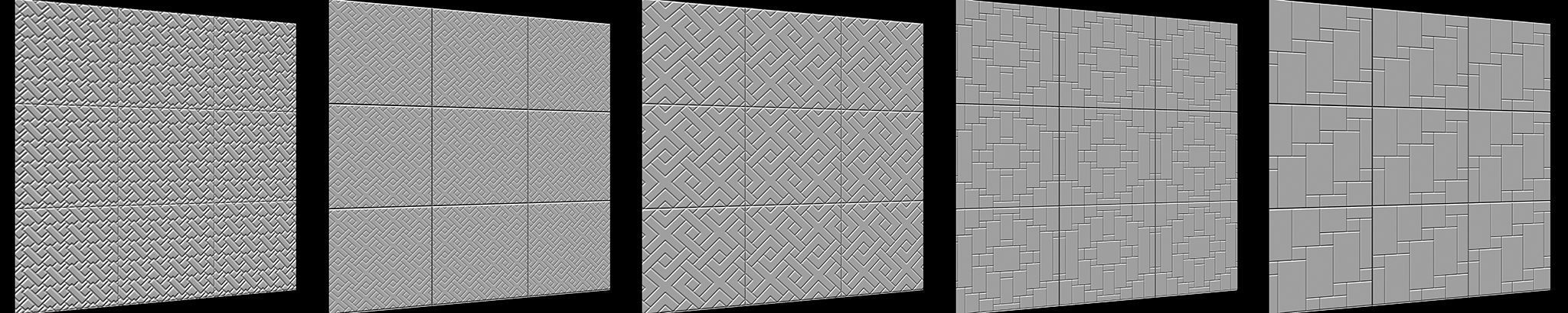 100 Tiles Patterns Noise for Zbrush Vol 2 Low-poly 3D model_16