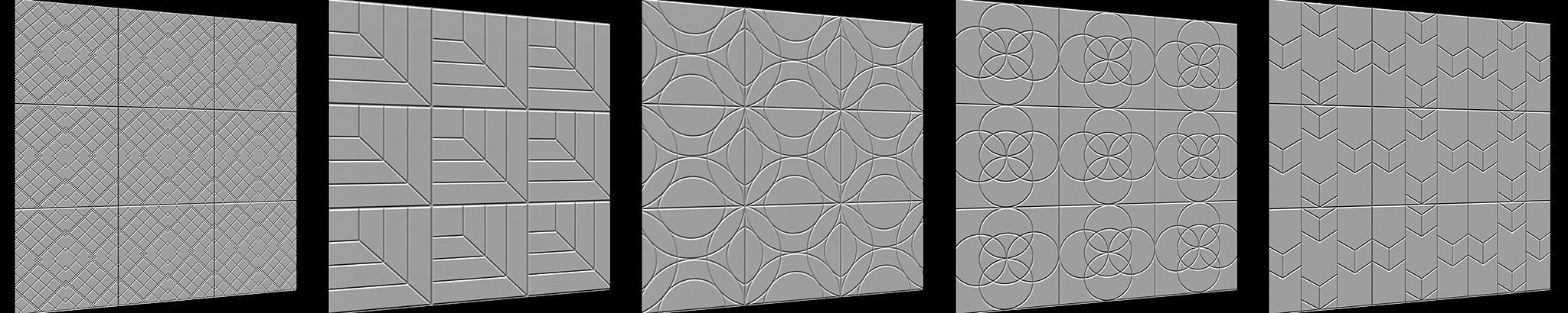 100 Tiles Patterns Noise for Zbrush Vol 2 Low-poly 3D model_7