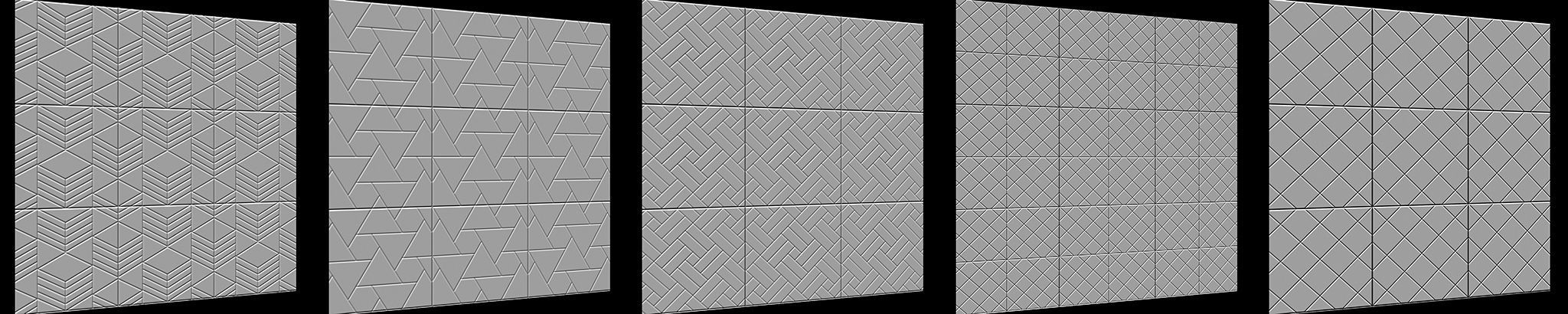 100 Tiles Patterns Noise for Zbrush Vol 2 Low-poly 3D model_13