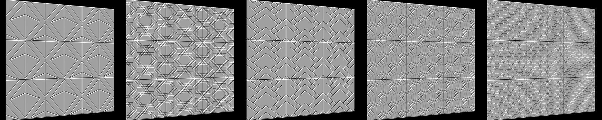 100 Tiles Patterns Noise for Zbrush Vol 2 Low-poly 3D model_25