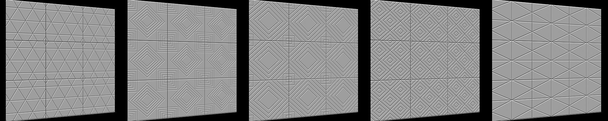 100 Tiles Patterns Noise for Zbrush Vol 2 Low-poly 3D model_12