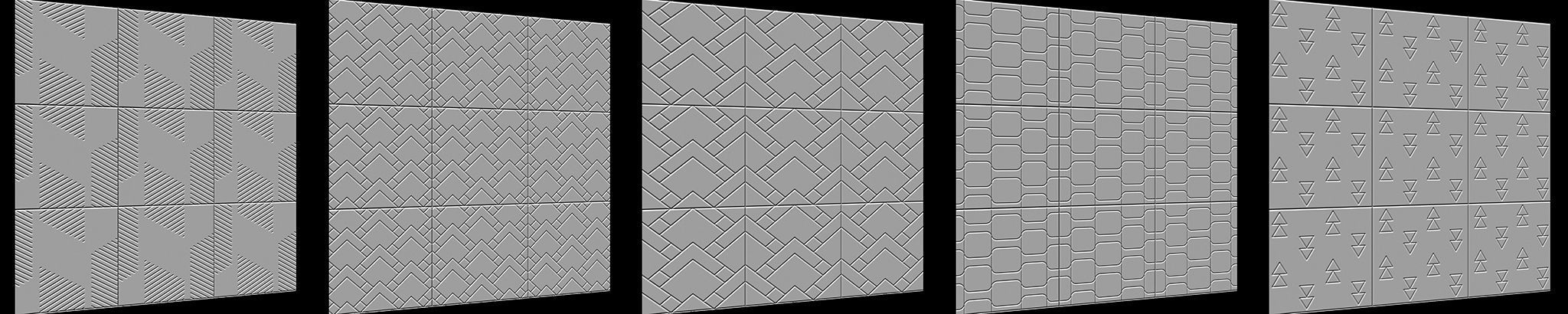 100 Tiles Patterns Noise for Zbrush Vol 2 Low-poly 3D model_8