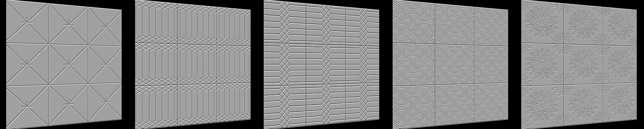 100 Tiles Patterns Noise for Zbrush Vol 2 Low-poly 3D model_23