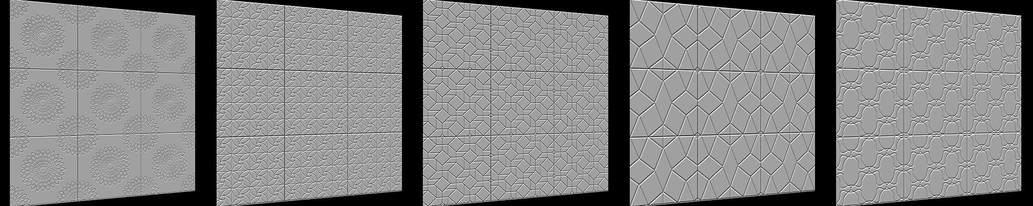 100 Tiles Patterns Noise for Zbrush Vol 2 Low-poly 3D model_24