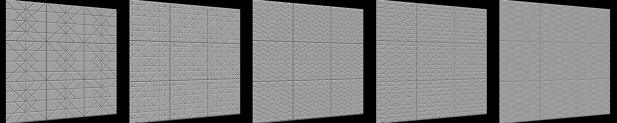 100 Tiles Patterns Noise for Zbrush Vol 2 Low-poly 3D model_19