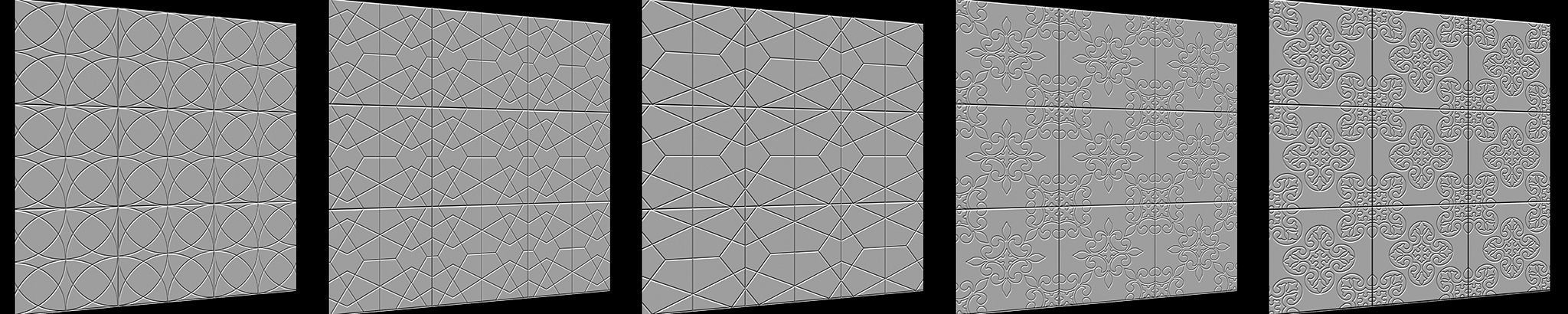100 Tiles Patterns Noise for Zbrush Vol 2 Low-poly 3D model_11