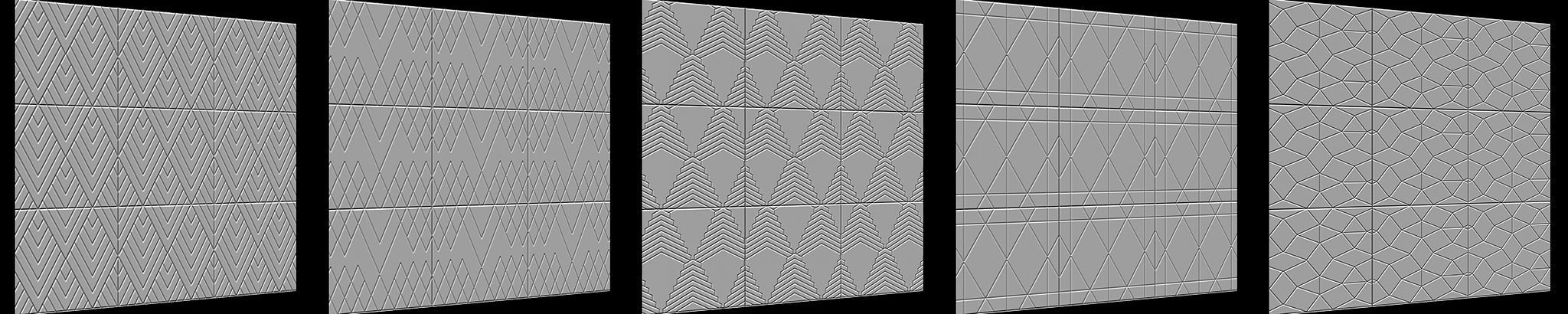 100 Tiles Patterns Noise for Zbrush Vol 2 Low-poly 3D model_9