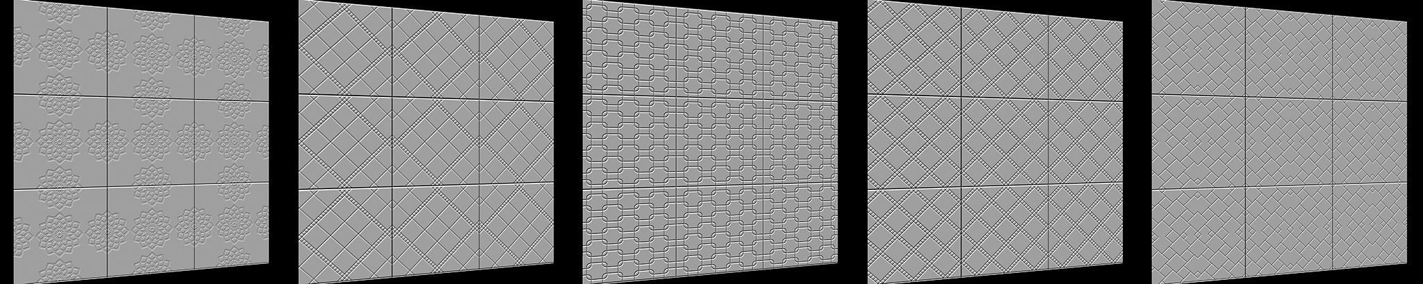 100 Tiles Patterns Noise for Zbrush Vol 2 Low-poly 3D model_17