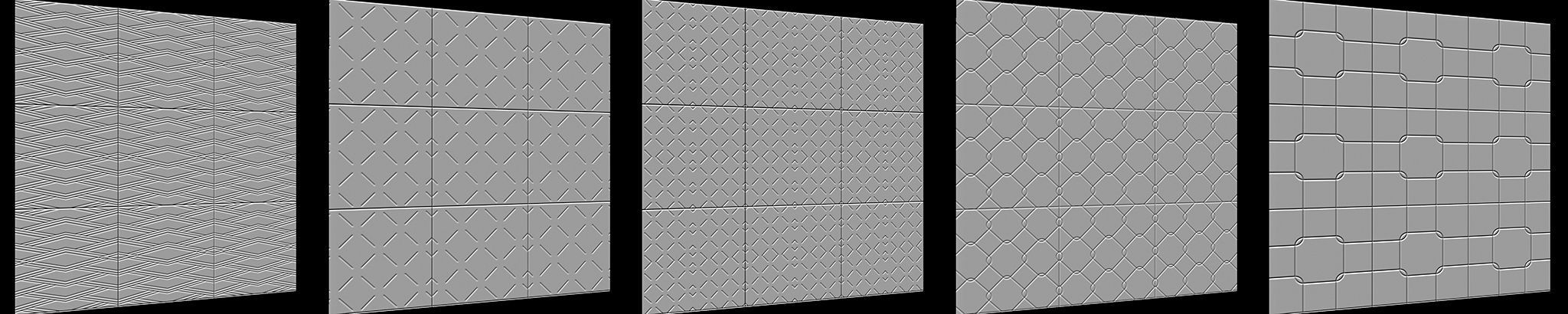 100 Tiles Patterns Noise for Zbrush Vol 2 Low-poly 3D model_20