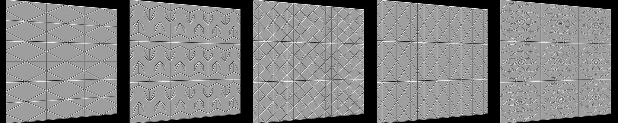 100 Tiles Patterns Noise for Zbrush Vol 2 Low-poly 3D model_10