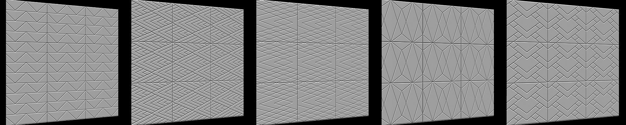 100 Tiles Patterns Noise for Zbrush Vol 2 Low-poly 3D model_6