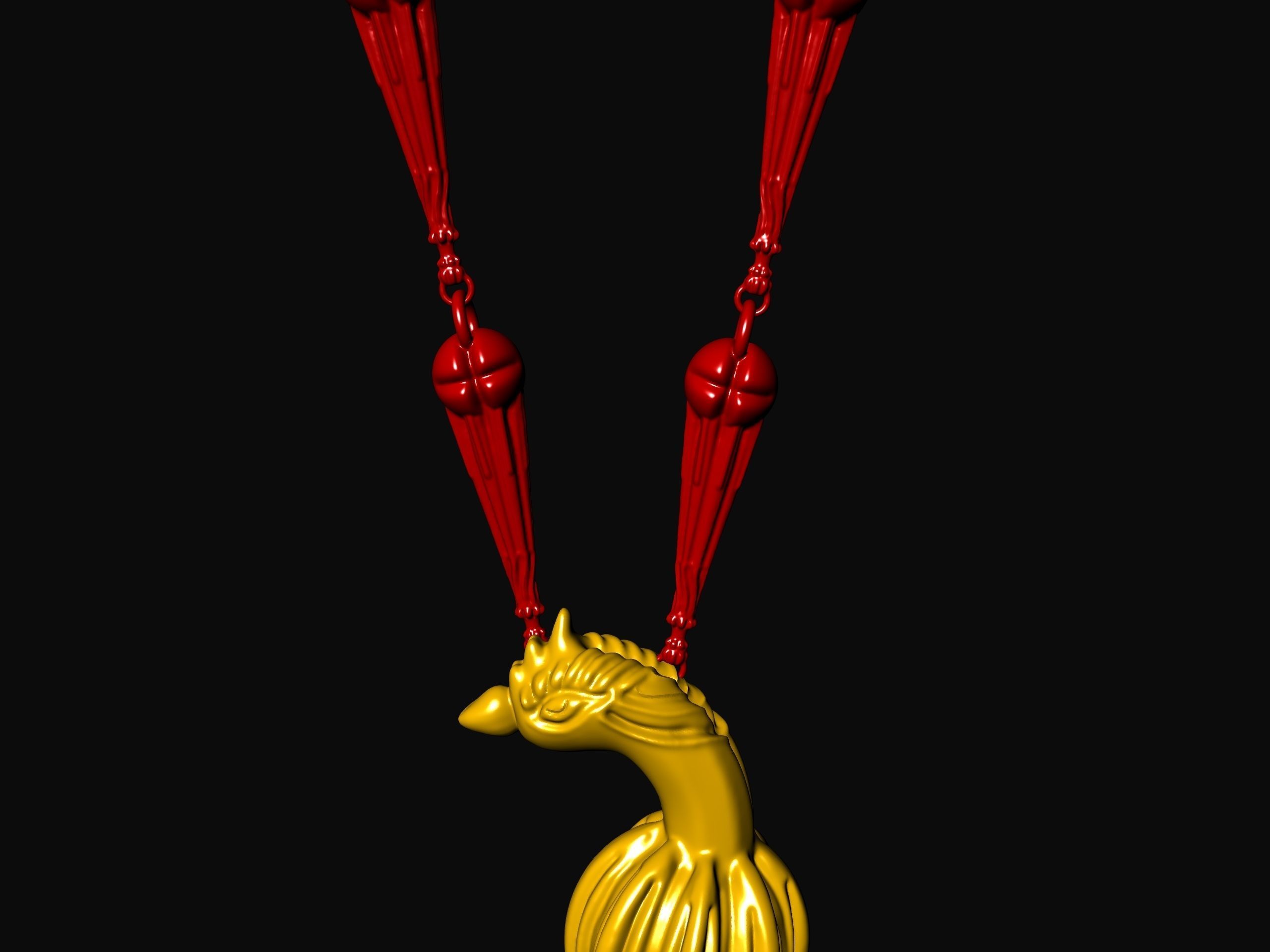 Peacock Necklace 3d Model 3D print model_8