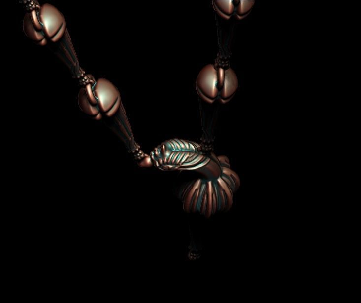 Peacock Necklace 3d Model 3D print model_12