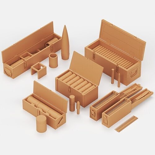 German ammo box set and ammo 3D print model