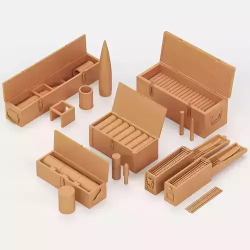 German ammo box set and ammo 3D print model