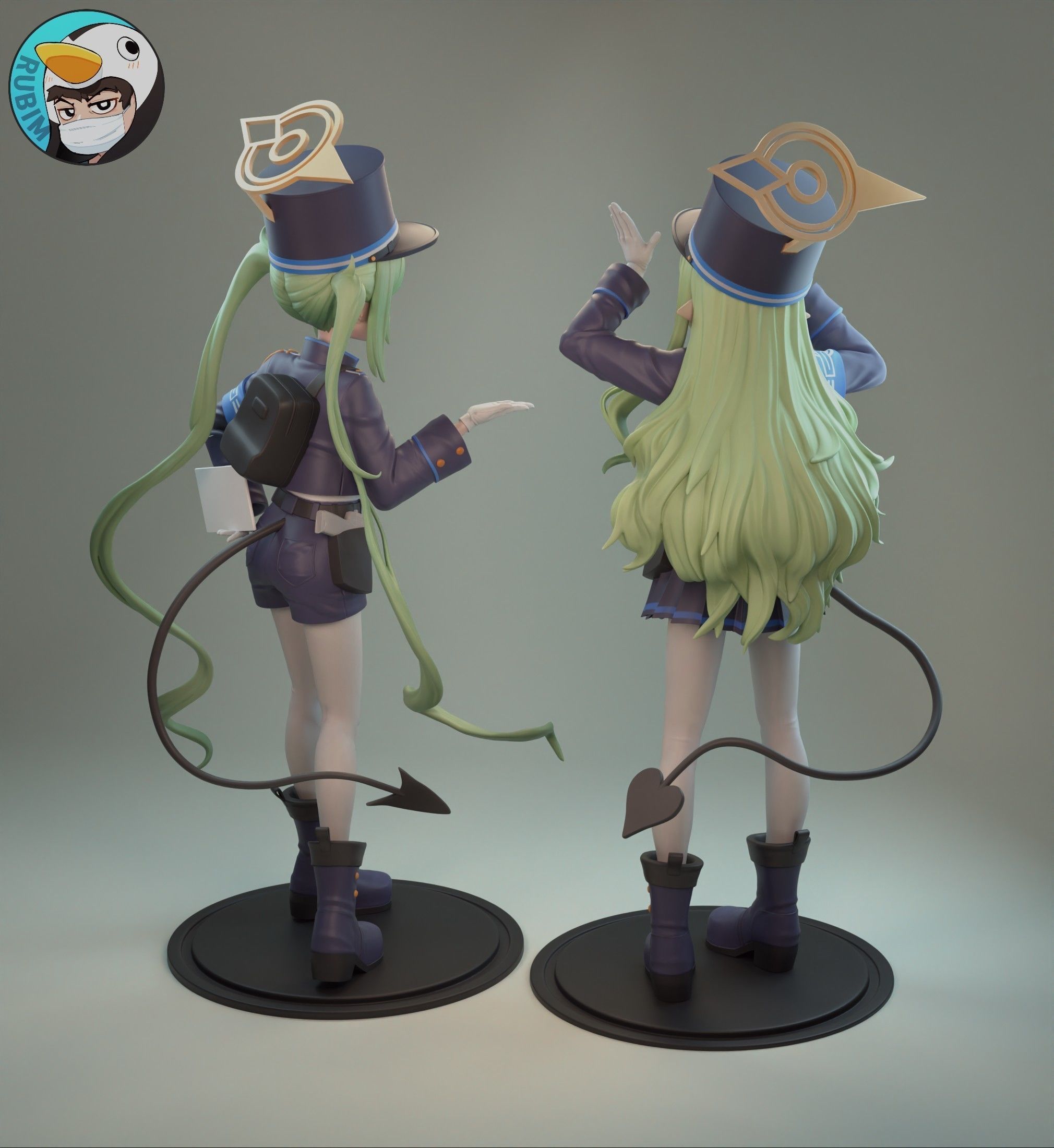 Shupogaki Tachibana Hikari-Tachibana Nojomi Blue Archive 3D print model_1