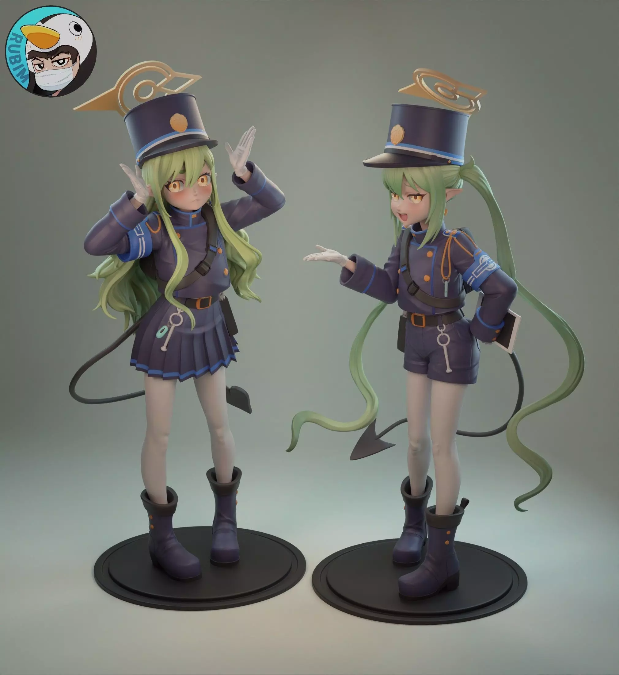 Shupogaki Tachibana Hikari-Tachibana Nojomi Blue Archive 3D print model_0