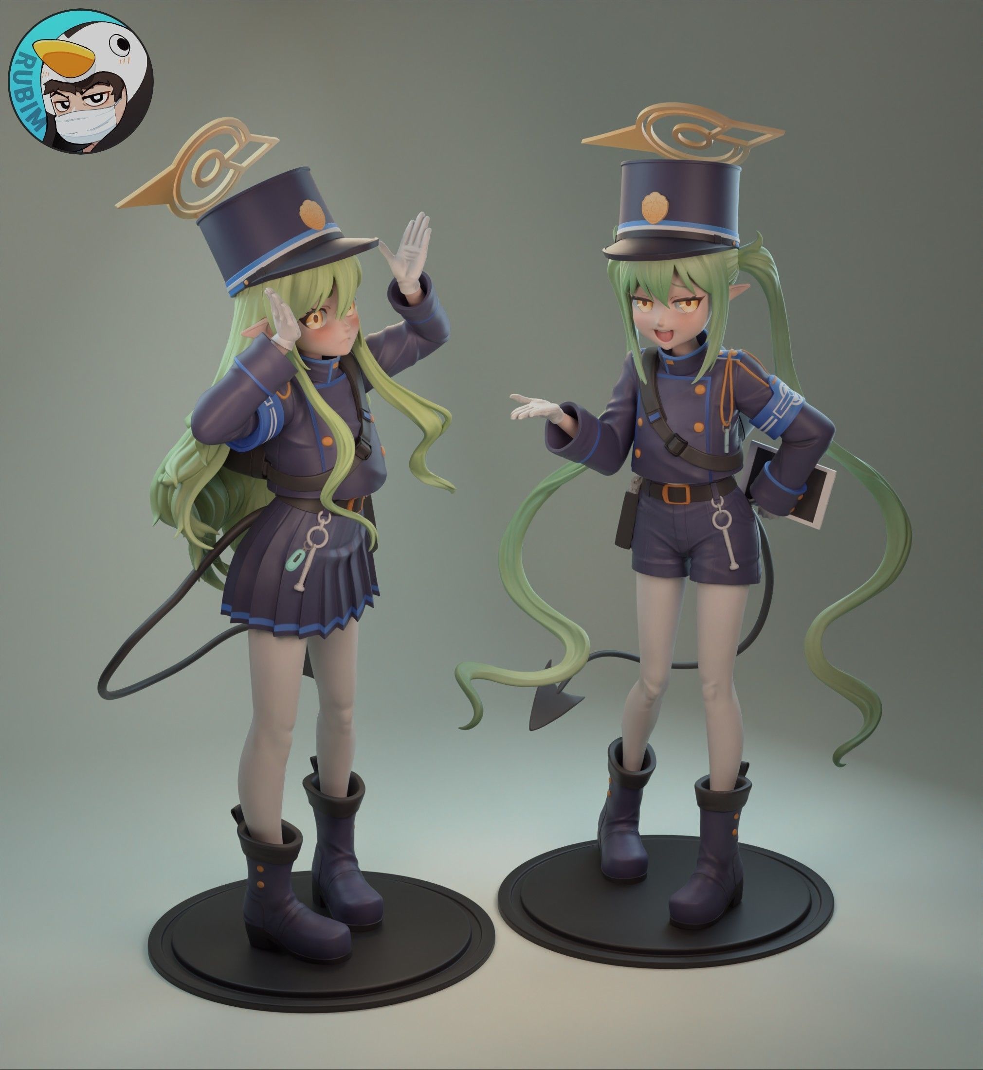 Shupogaki Tachibana Hikari-Tachibana Nojomi Blue Archive 3D print model_2