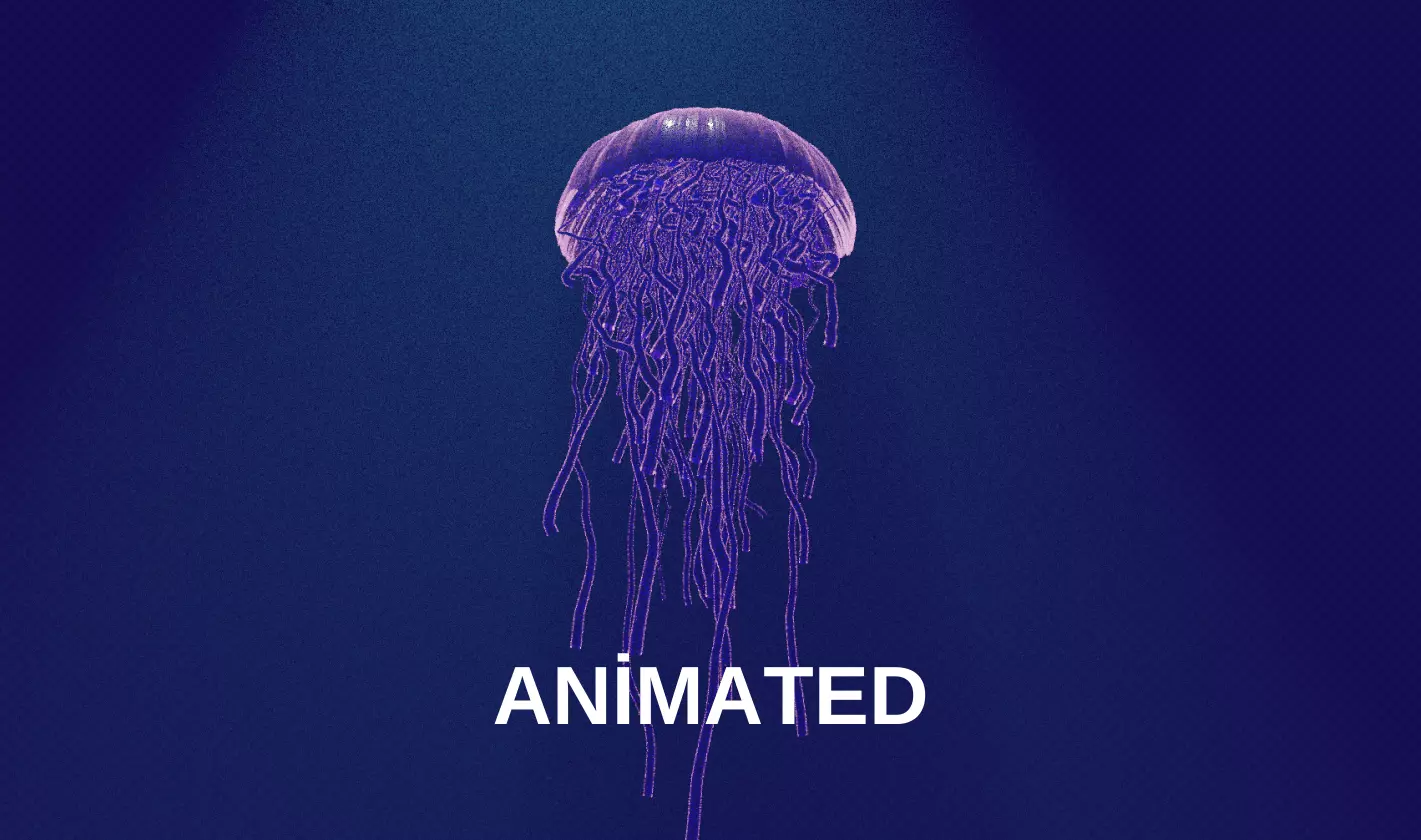 blender purple jellyfish animated 3D model